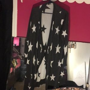 Long grey star cardigan